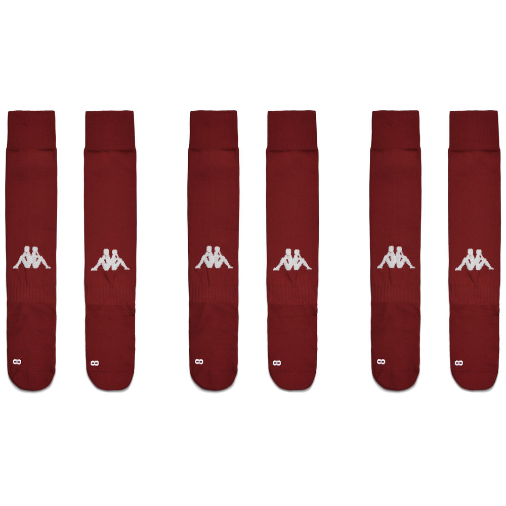 Calcetines de fútbol rojos hasta la rodilla para hombre (paquete de 3) con agarre 02