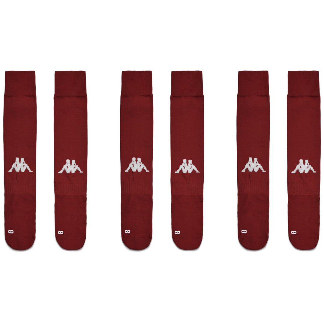 Calcetines de fútbol rojos hasta la rodilla para hombre (paquete de 3) con agarre main