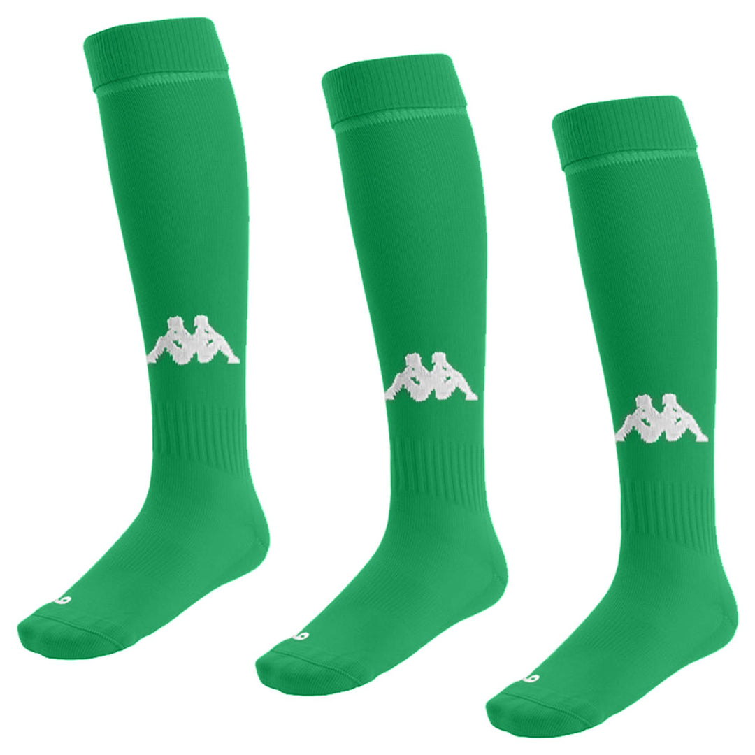 Calcetines hasta la rodilla de fútbol para hombre, color blanco y verde. 01