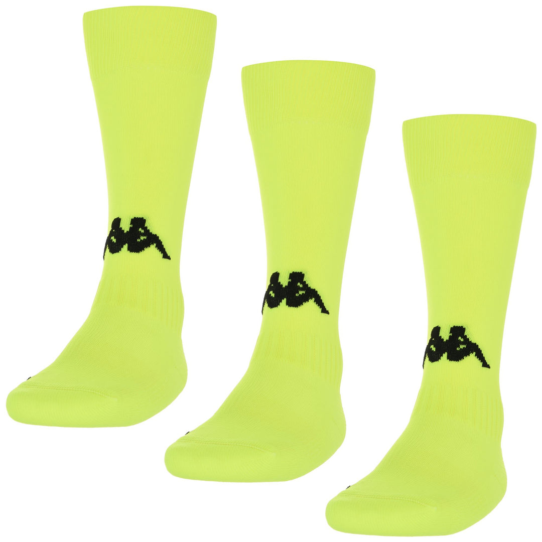 Calcetines hasta la rodilla de fútbol para hombre, de color amarillo y negro. 01