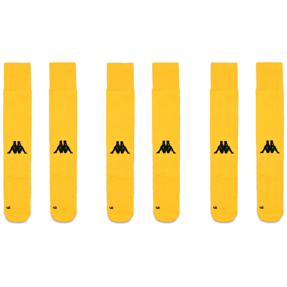 Calcetines hasta la rodilla de fútbol amarillos para hombre. 02