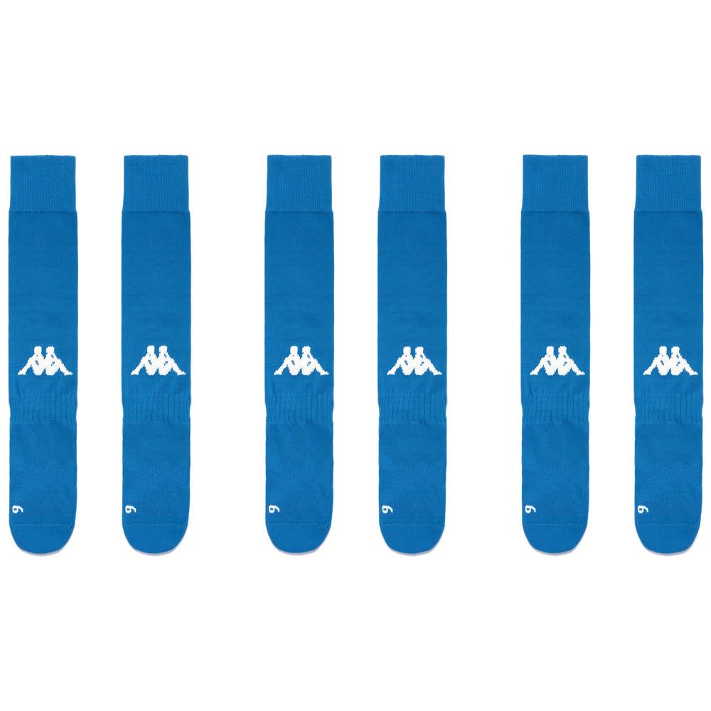 Calcetines de fútbol hasta la rodilla para hombre, color azul celeste, paquete de 3 02