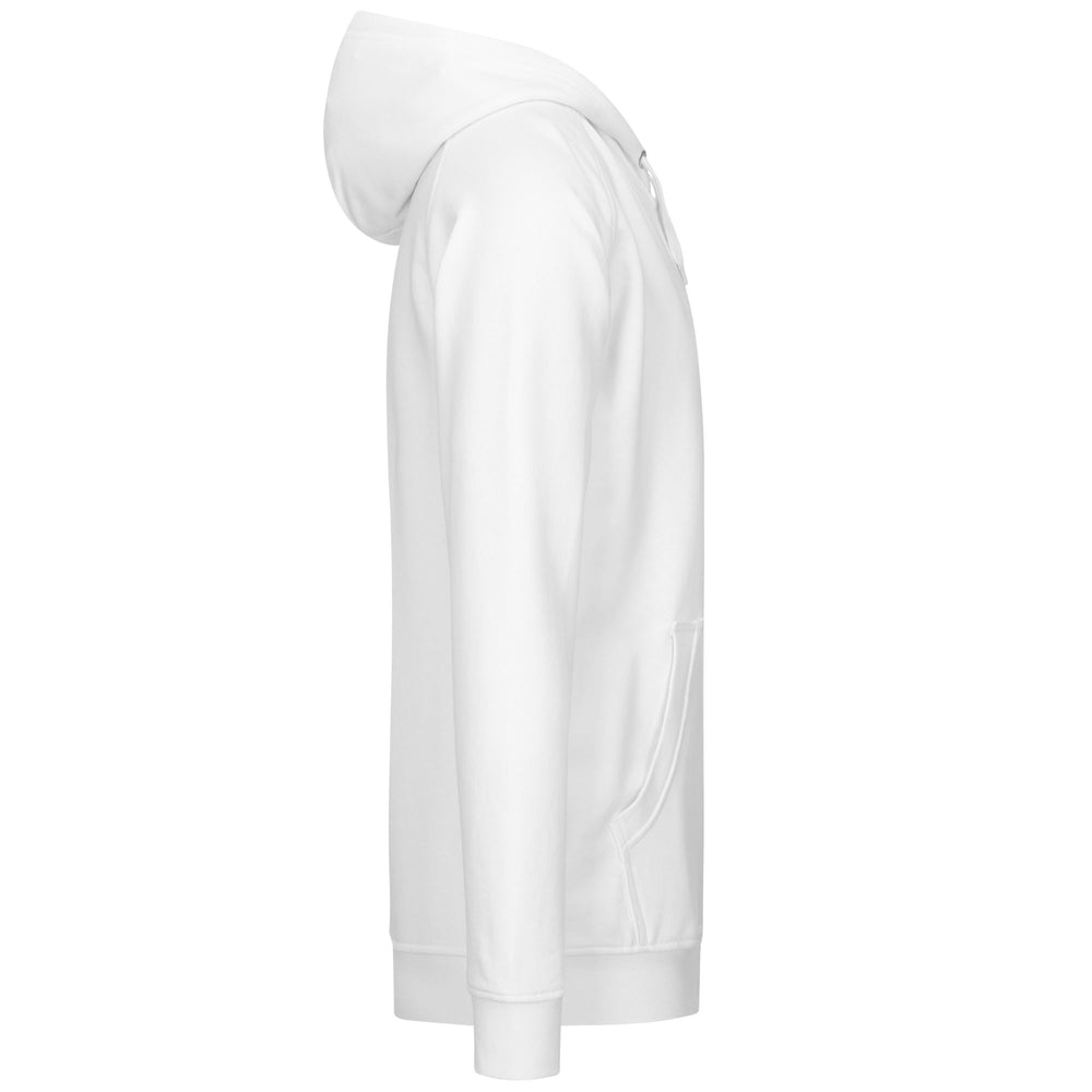White Men's Slim Fit Full Zip Hoodie with Kangaroo Pocket 02