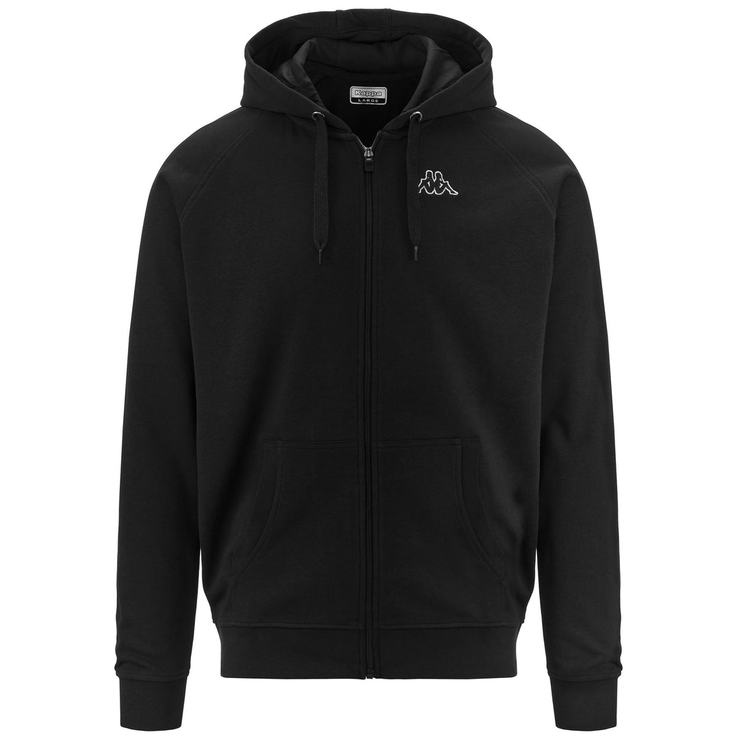 Black Men's Slim Fit Sportswear Full Zip Hoodie 01