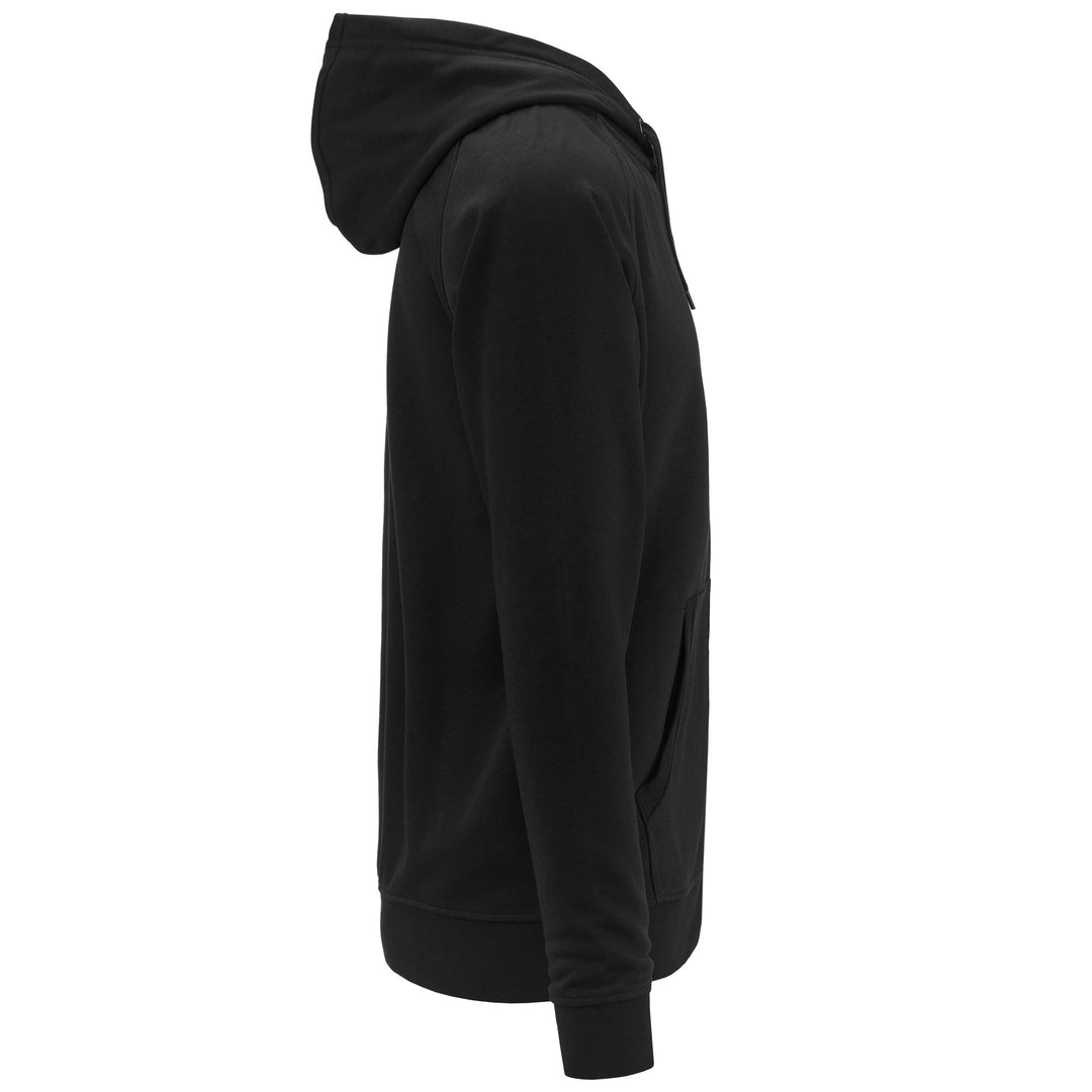 Felpa con cappuccio e zip intera da uomo nera, vestibilità slim, ideale per lo sport. main