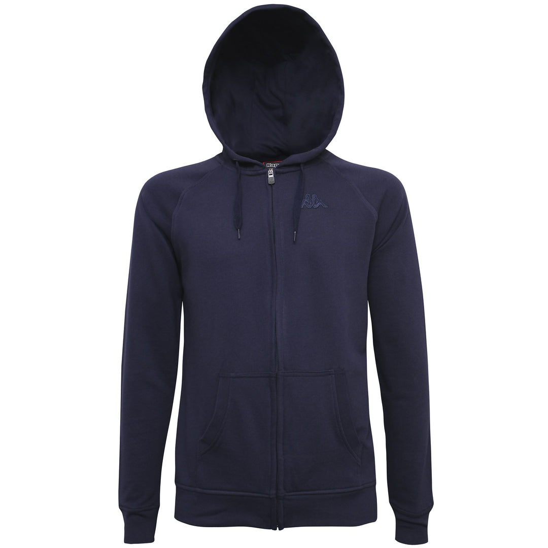 Marine blue Men's Slim Fit Full Zip Fleece Hoodie 01