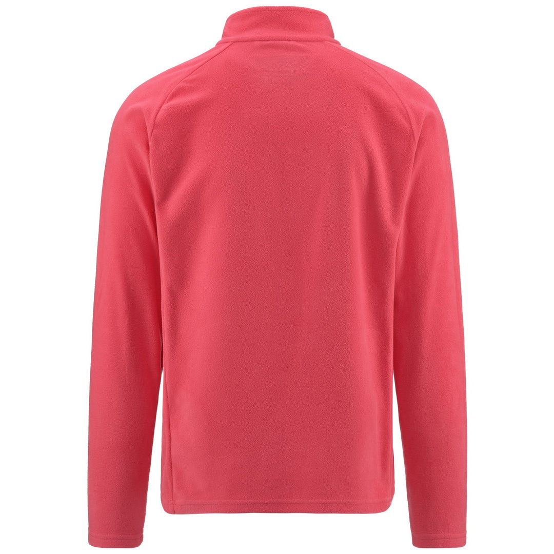 Pull de ski unisexe rose en polaire microfibre, coupe ajustée main