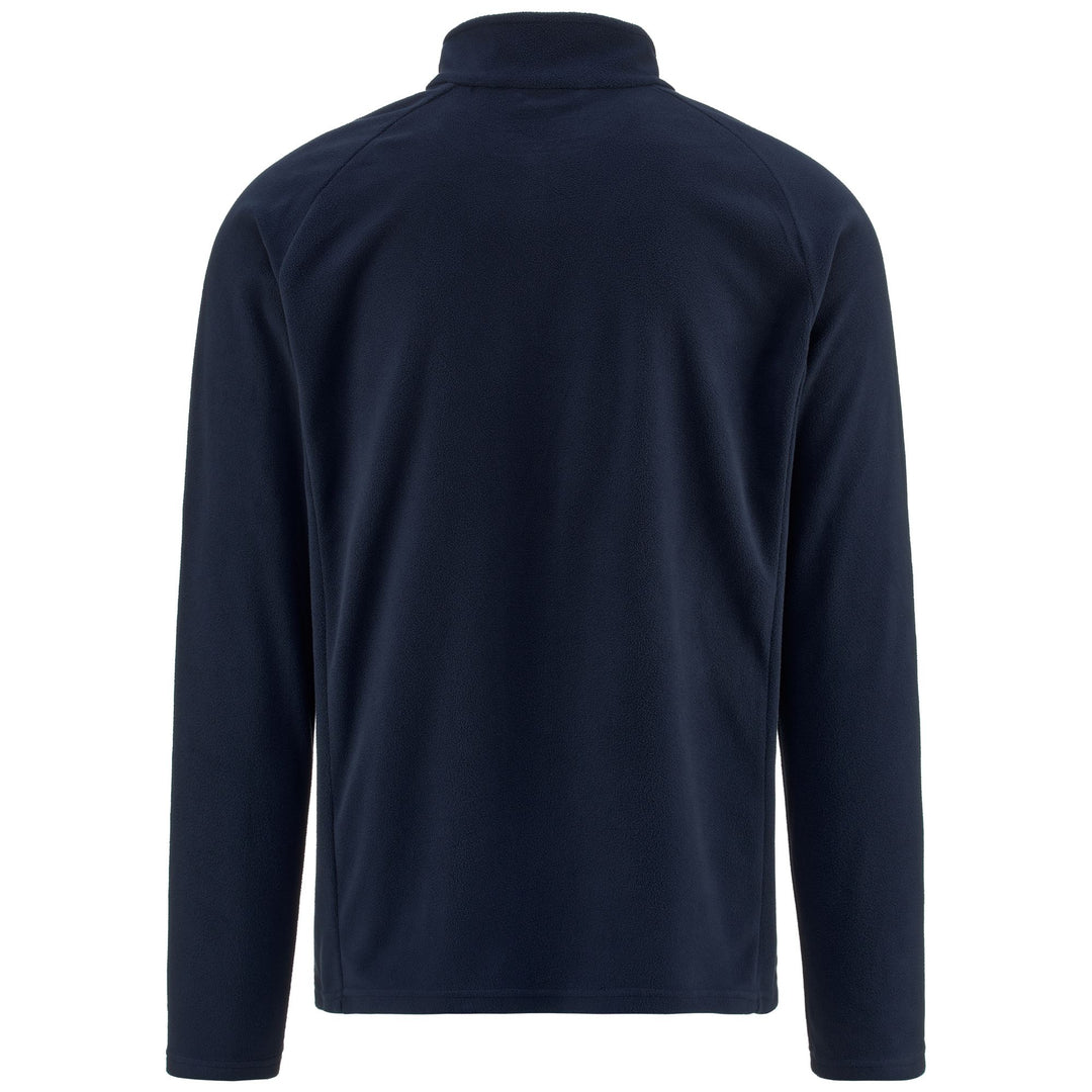 Pull de ski unisexe bleu en polaire microfibre, coupe ajustée main