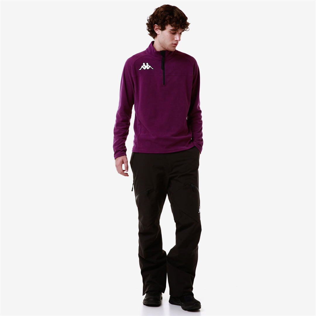 Violet Unisex Ski Fleece Jumper with Half Zip and Slim Fit 01
