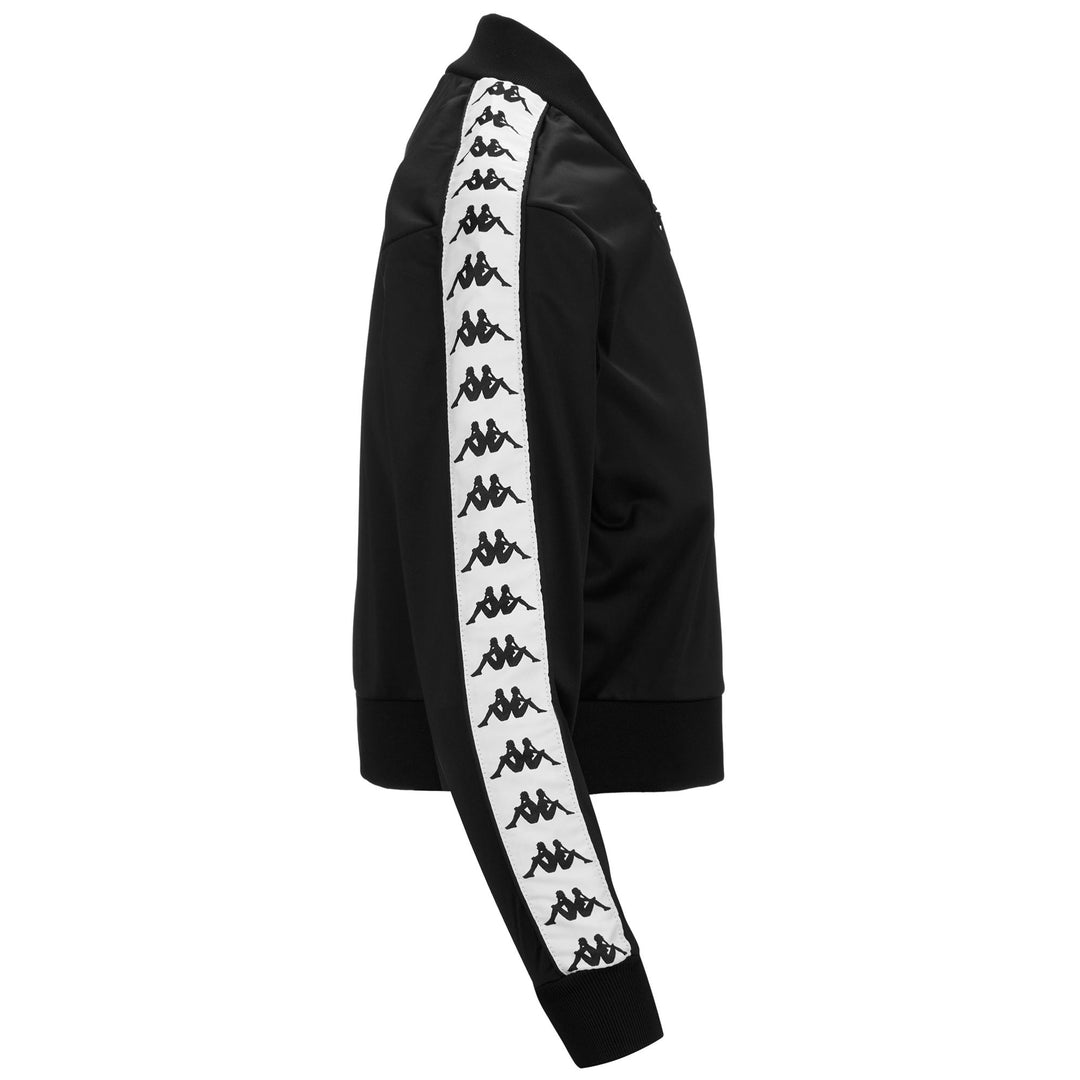 Fleece Woman 222 BANDA  ASBER Jacket BLACK-WHITE-BLACK Dressed Front (jpg Rgb)	