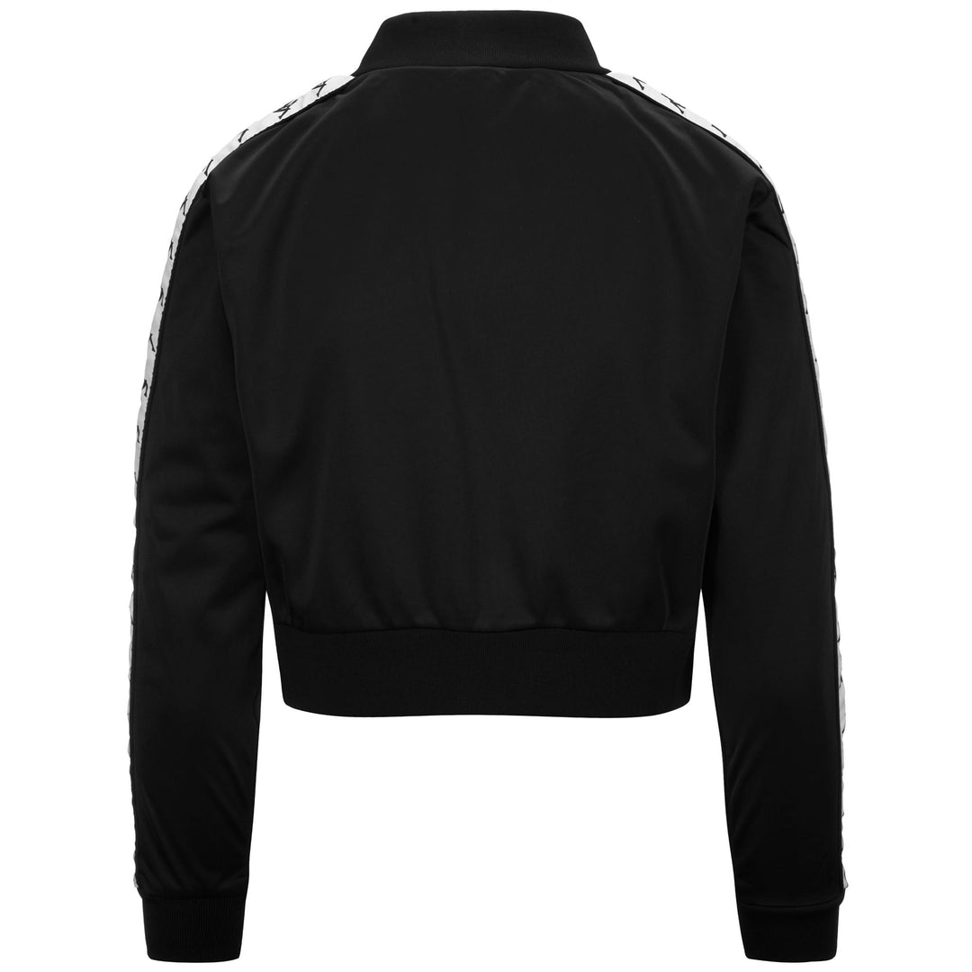 Fleece Woman 222 BANDA  ASBER Jacket BLACK-WHITE-BLACK Dressed Side (jpg Rgb)		