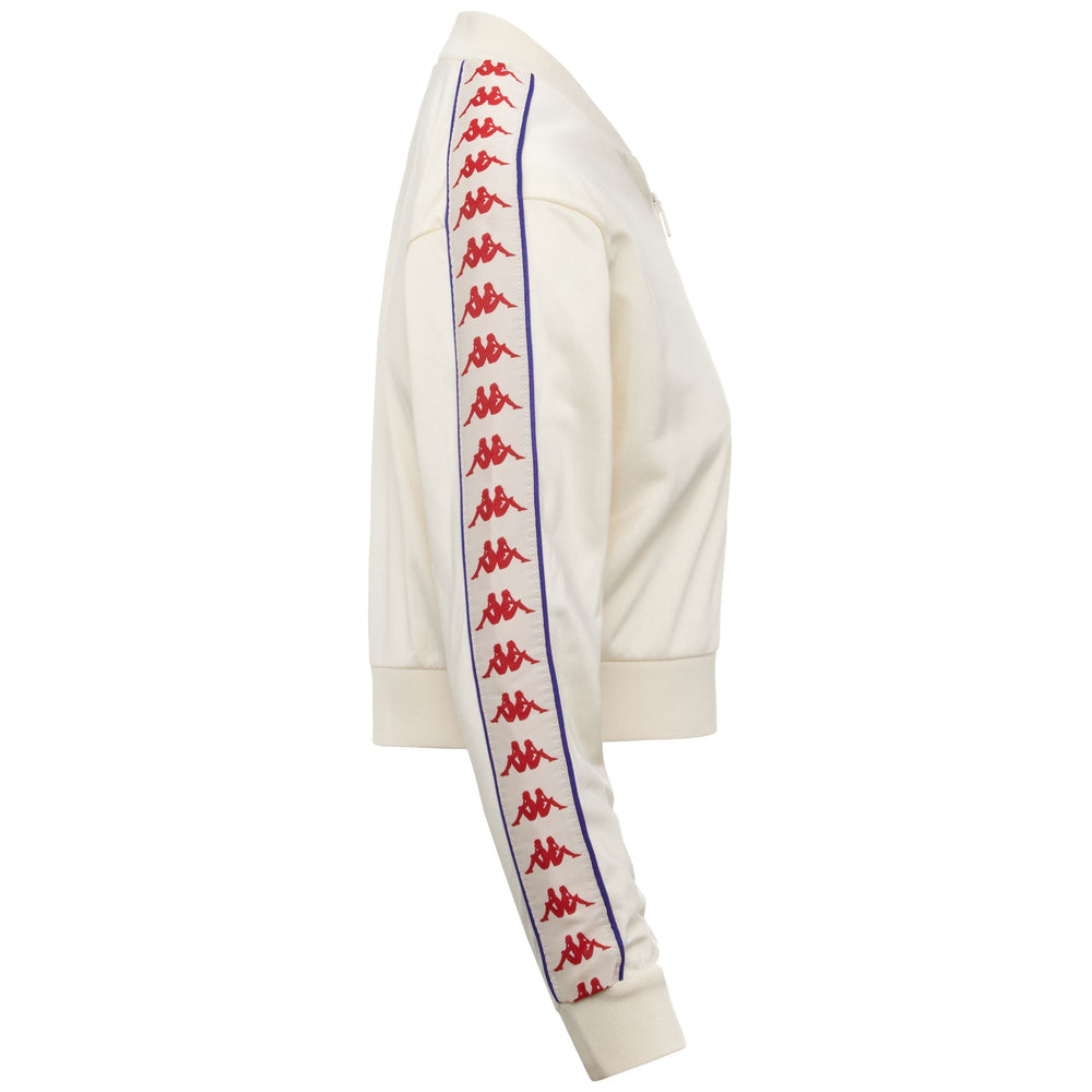 Sweat-shirt court de sport blanc pour femme, coupe ajustée 02