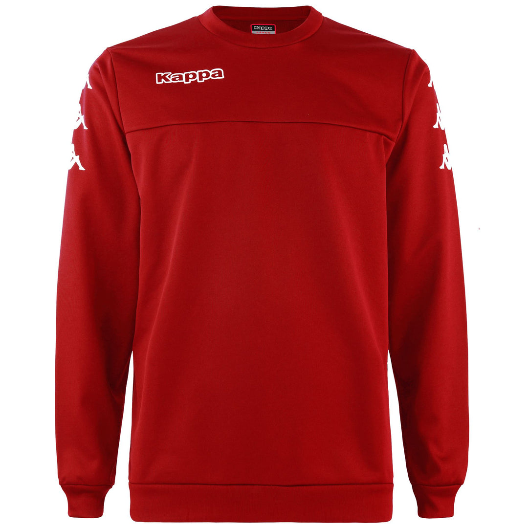 Red Men's Football Fleece Jumper with Brushed Interlock Fabric 01