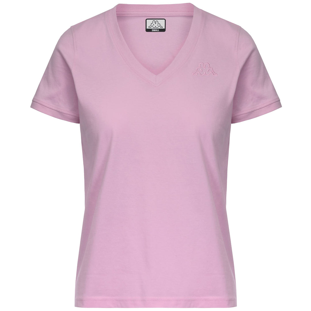 T-shirt de sport violet pour femme, coupe classique, col en V 01