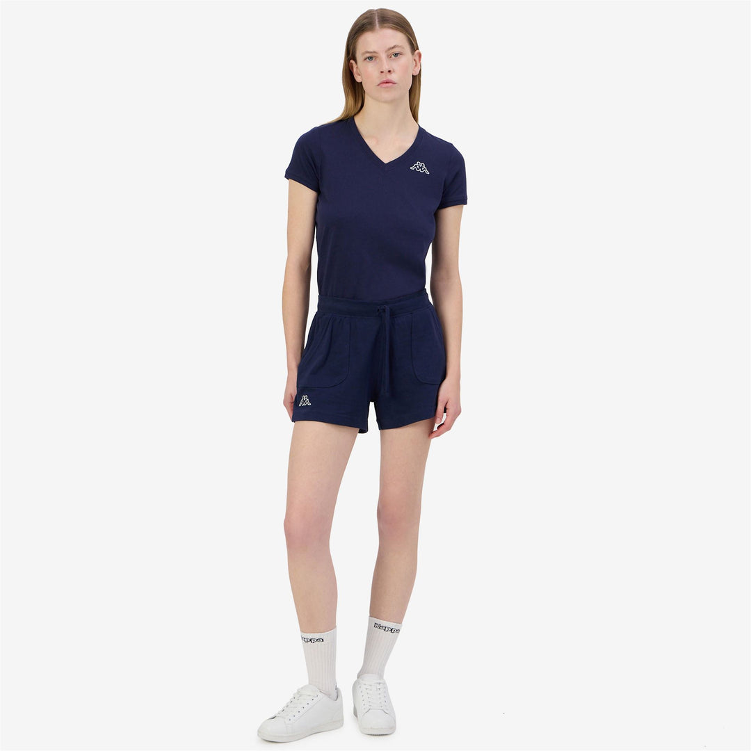 Marine Blue Women's Sportstyle Shorts with Pockets 01