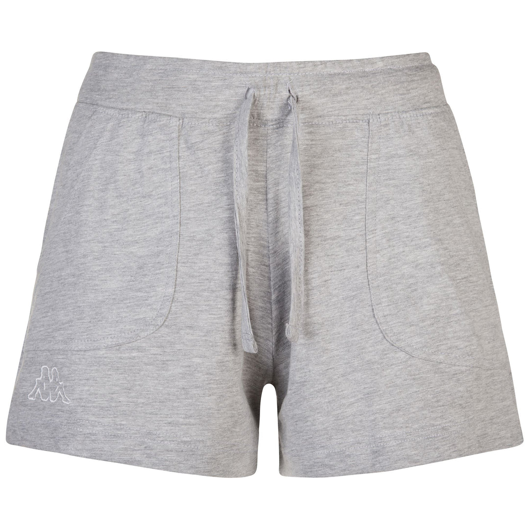 Pantalones cortos deportivos grises de corte regular para mujer en tejido de jersey main