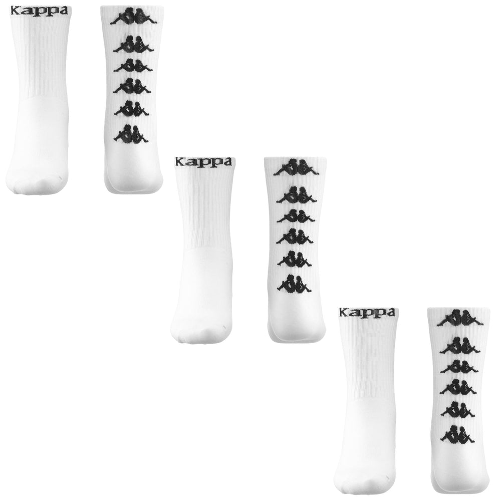 White Unisex Sportswear Crew Socks in Sponge Three Pack 02