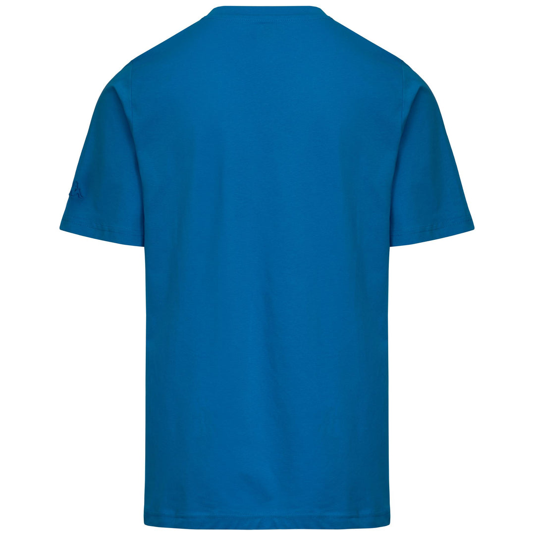 T-shirt de sport bleu pour homme, coupe classique, en coton main