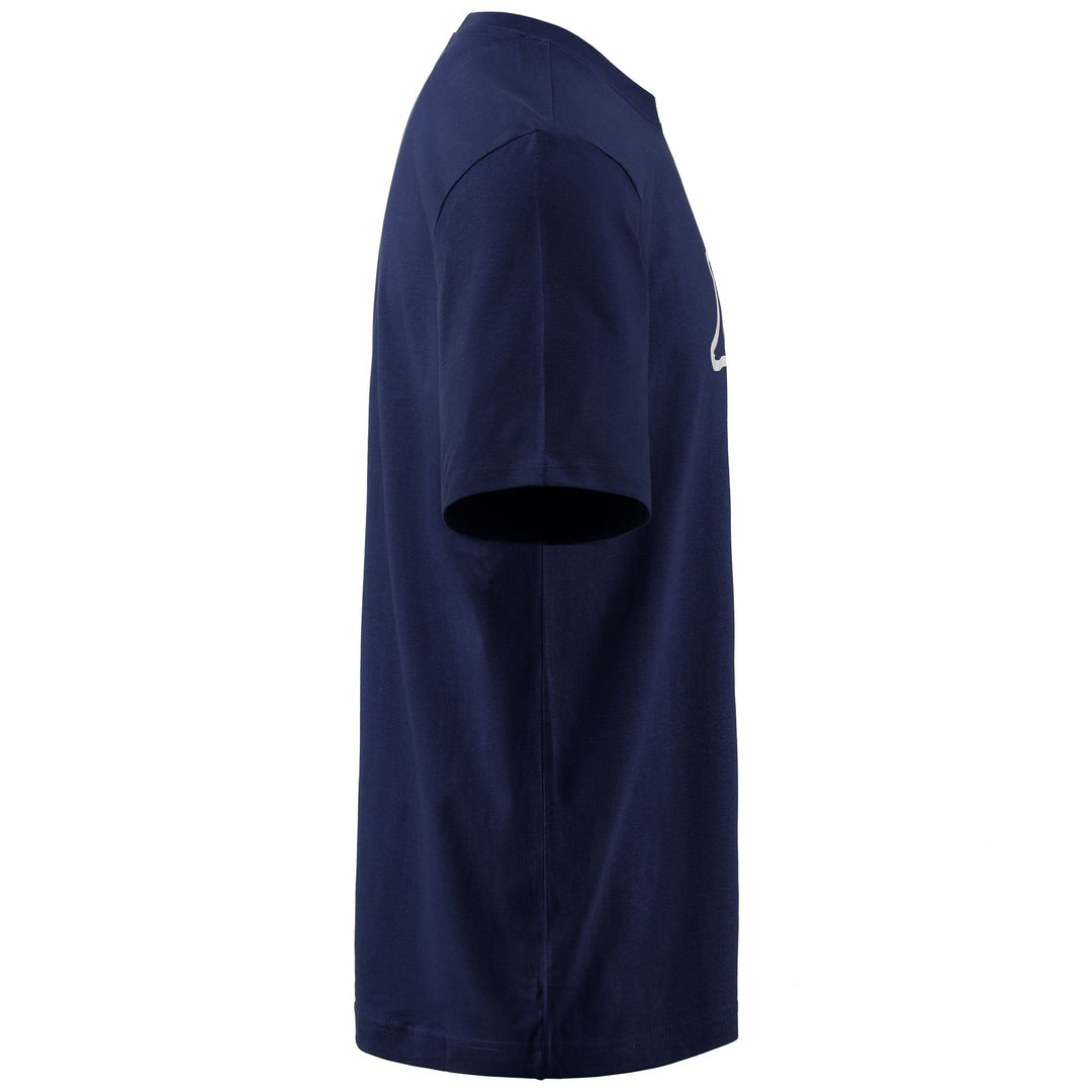 T-shirt de sport bleu pour homme, coupe classique, en coton main