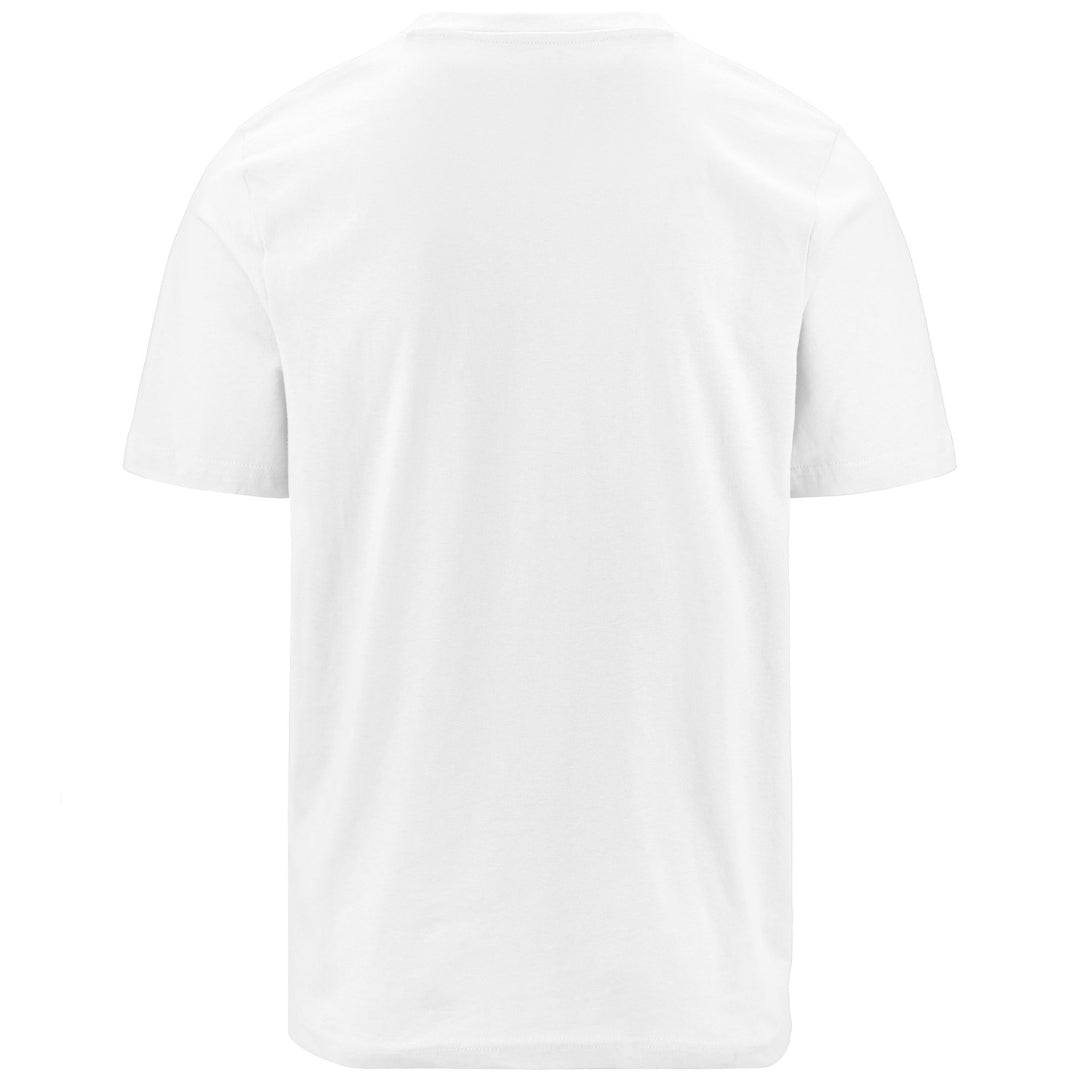 T-shirt da uomo in cotone bianco-grigio con logo main