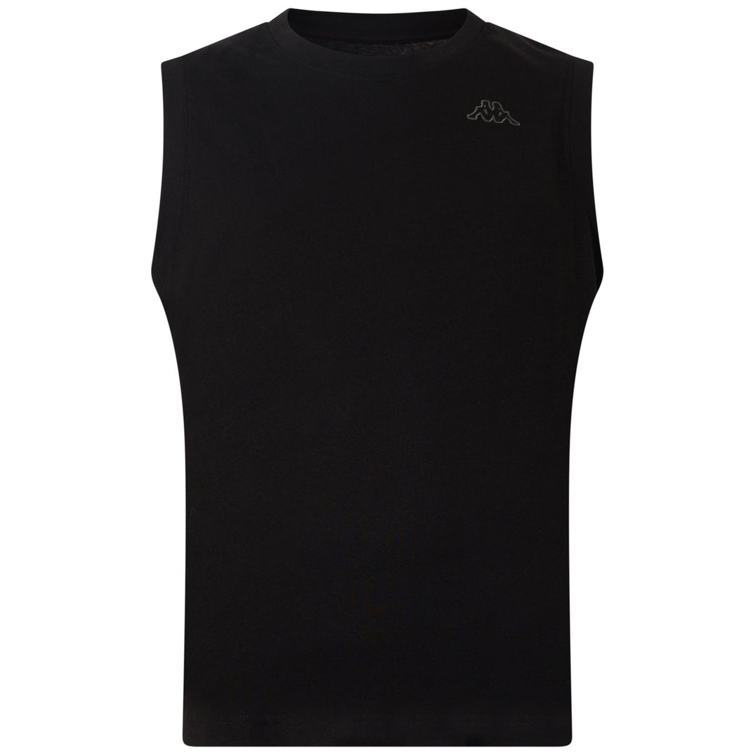 Black Men's Sleeveless T-Shirt with Logo in Cotton 01