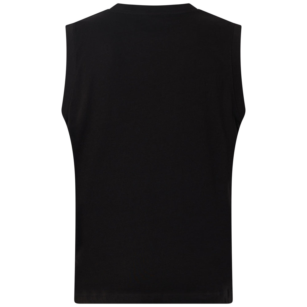 T-shirt senza maniche da uomo nera con logo in cotone main