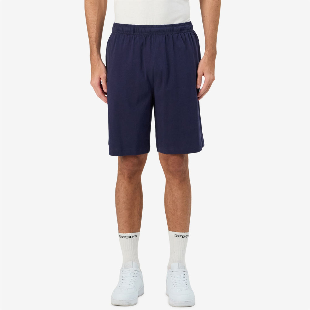 Bermudas deportivas azules de corte regular para hombre en tejido de jersey main