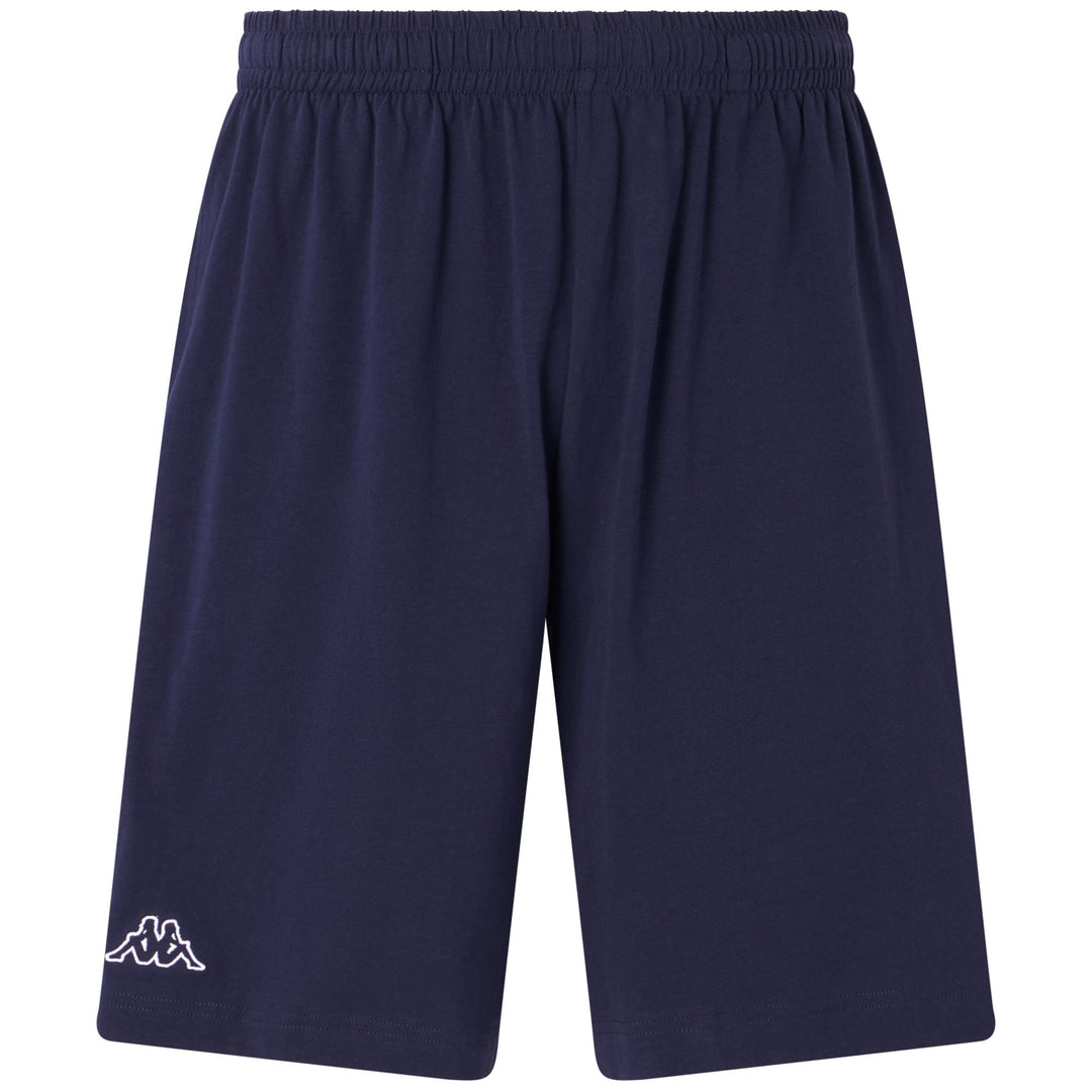 Bermuda da uomo in jersey blu marino con tasche laterali 01