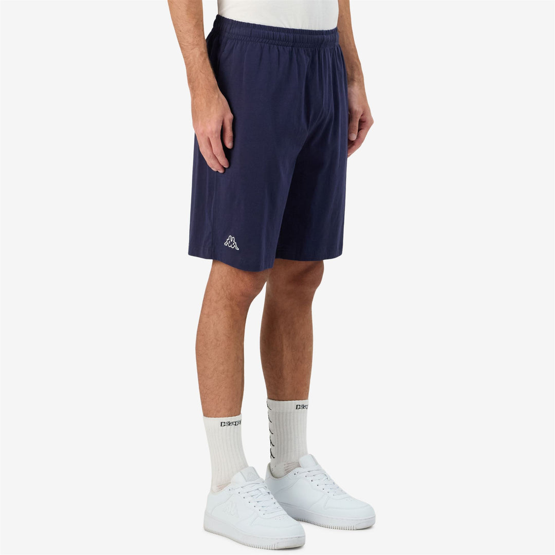 Bermudas deportivas azules de corte regular para hombre en tejido de jersey main