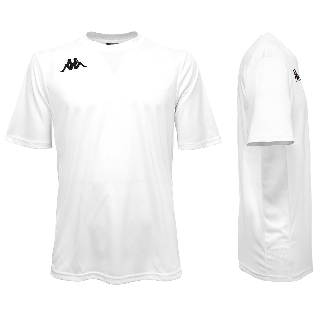 White Men's Active Training Jersey with Mesh Inserts 01
