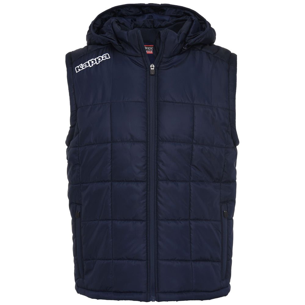 Chaqueta de entrenamiento acolchada con capucha para hombre azul 02