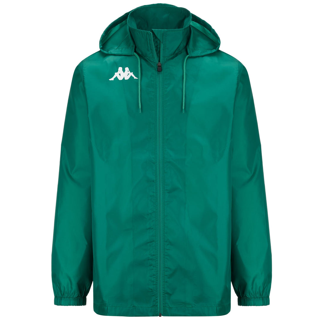 Chaqueta impermeable de fútbol verde para hombre. 01