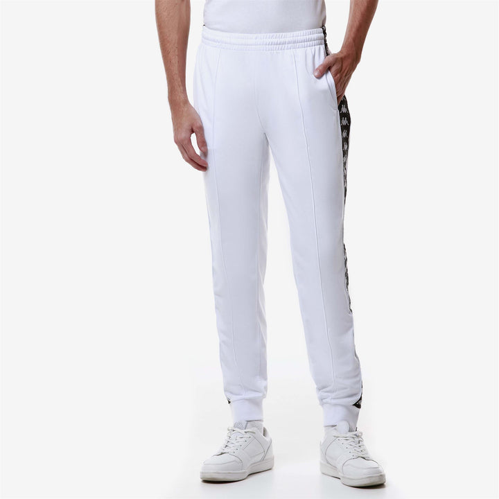 Pants Man 222 BANDA   RASTORIA SLIM Sport Trousers WHITE-BLACK Detail (jpg Rgb)			