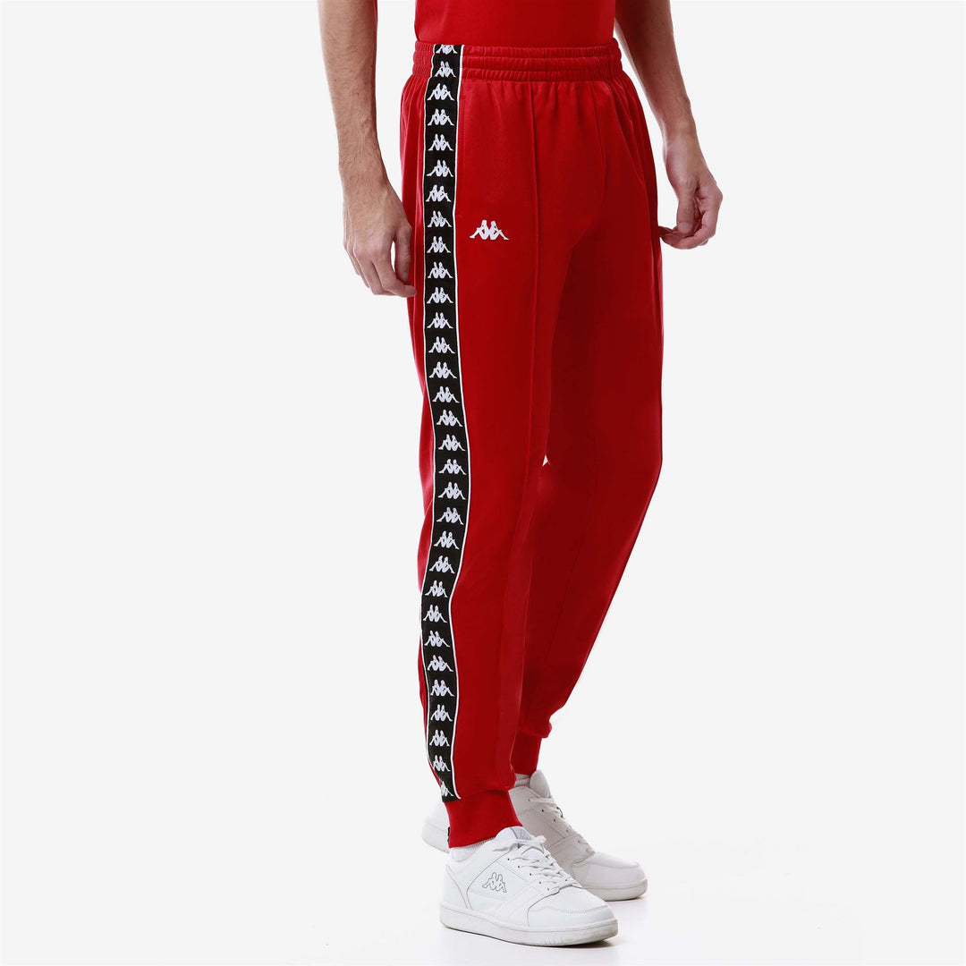 Men's Red Slim Fit Sportswear Trousers in Brushed Tricot main