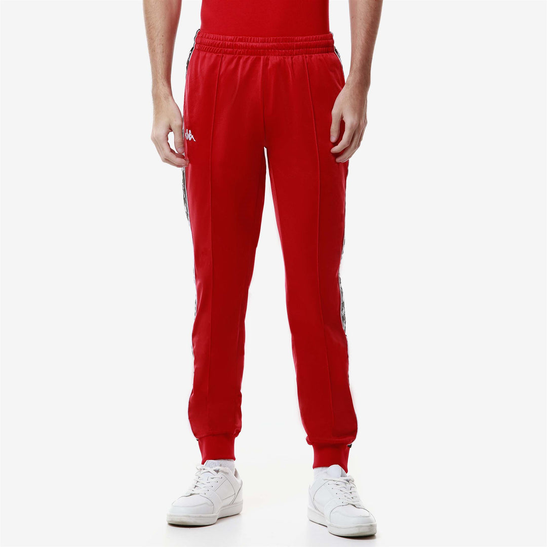 Men's Red Slim Fit Sportswear Trousers in Brushed Tricot main