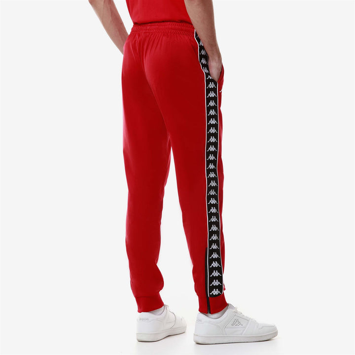 Pants Man 222 BANDA   RASTORIA SLIM Sport Trousers RED-BLACK Detail Double				