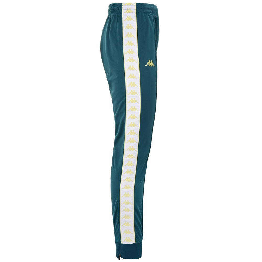 Pants Man 222 BANDA   RASTORIA SLIM Sport Trousers GREEN MINERAL-WHITE-LIME Dressed Front (jpg Rgb)	