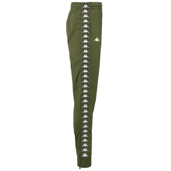 Pants Man 222 BANDA   RASTORIA SLIM Sport Trousers GREEN PARSLEY - WHITE Dressed Front (jpg Rgb)	