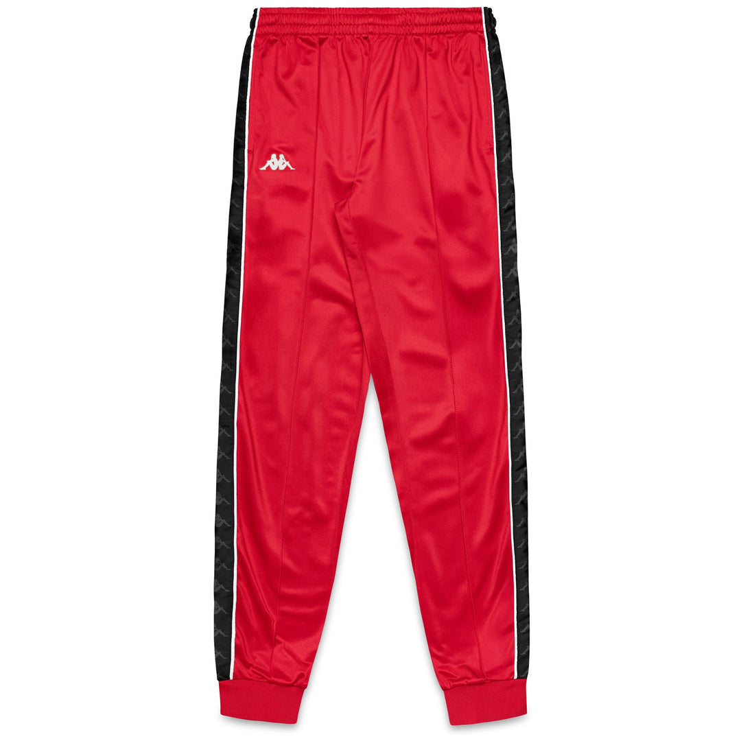 Pantalón deportivo rojo de corte entallado para hombre con cinturilla elástica 01