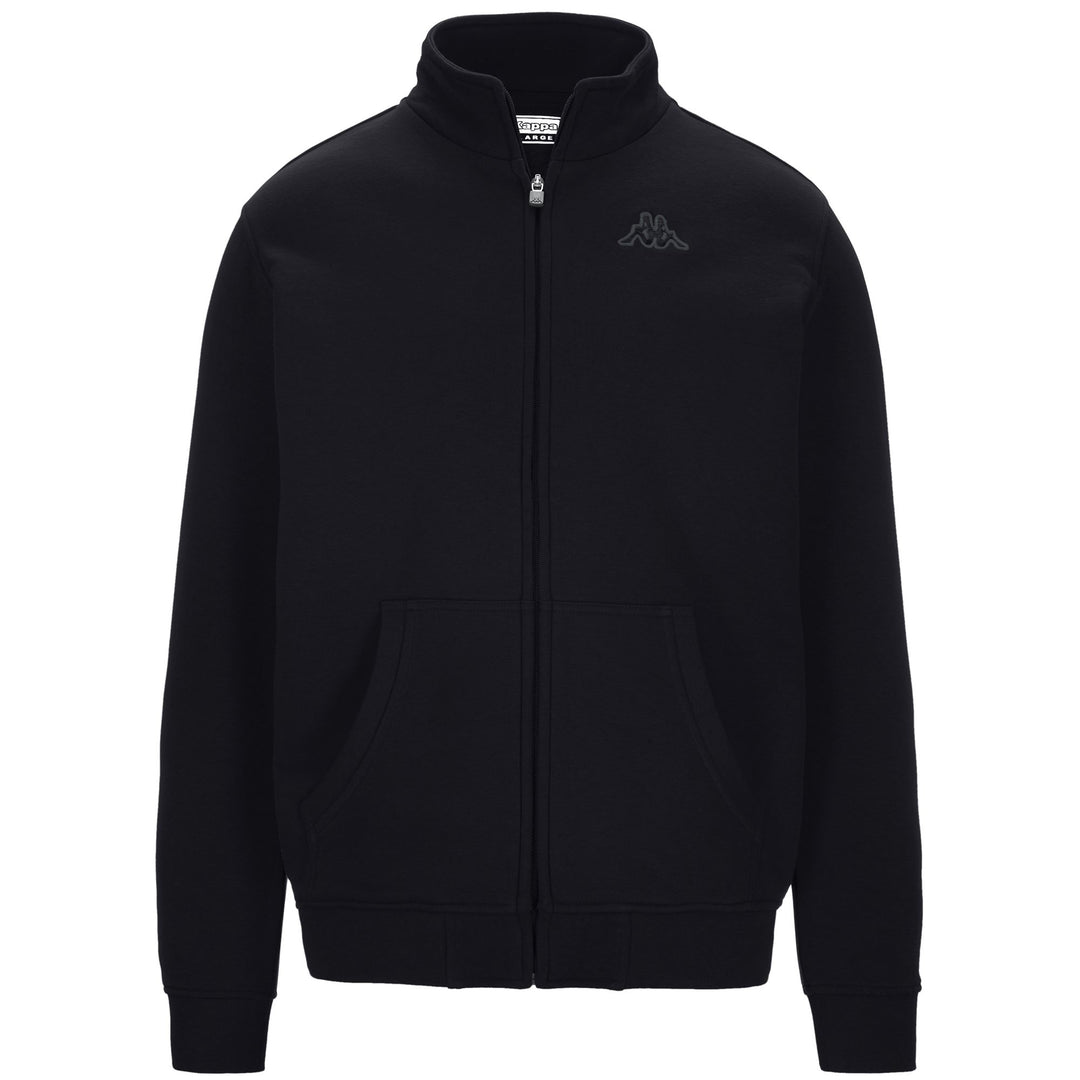 Black Men's Regular Fit Fleece Pullover with Kangaroo Pocket 01