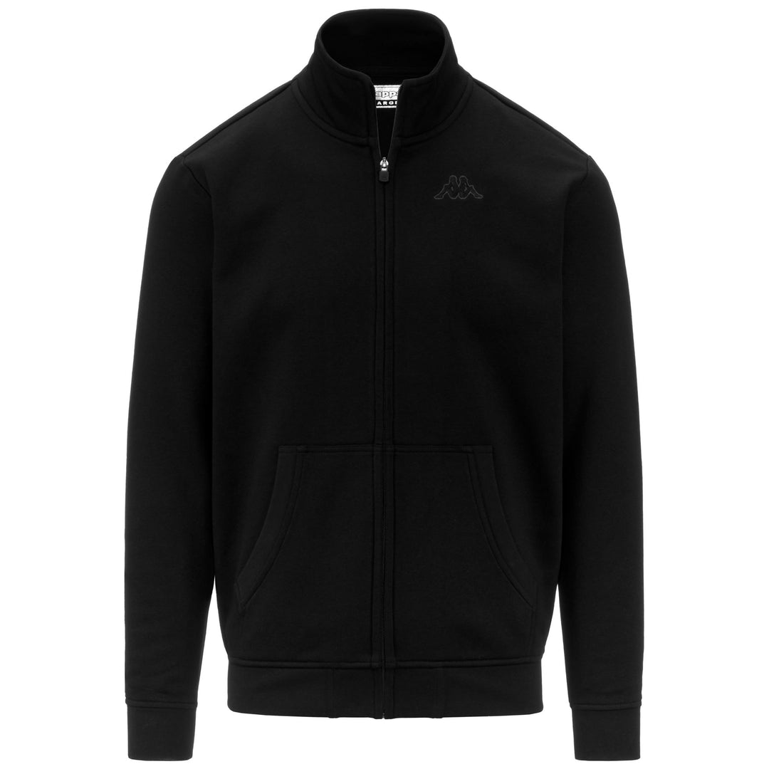 Black Men's Sportstyle Fleece Jacket with Kangaroo Pocket 01