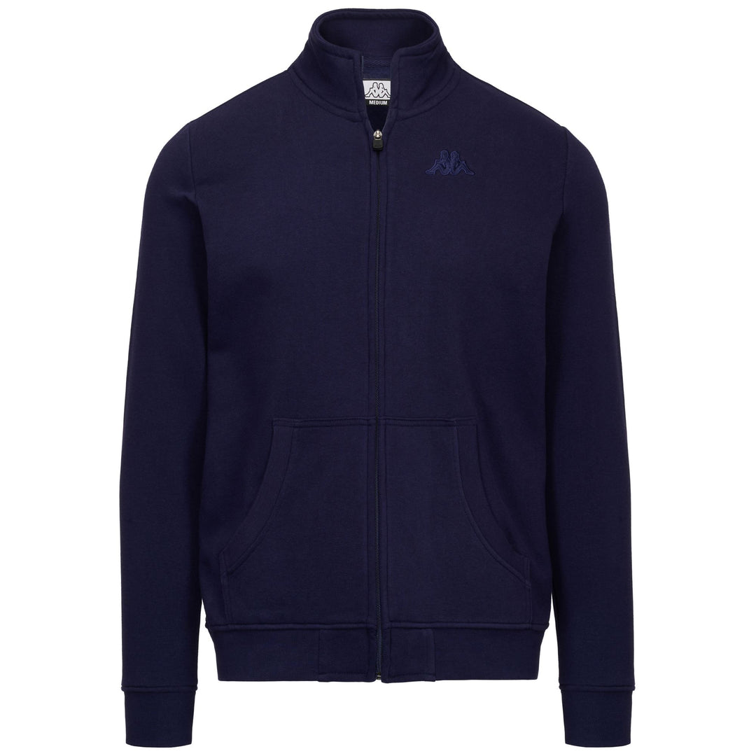 Intense blue Men's Fleece Jacket with Kangaroo Pocket 01