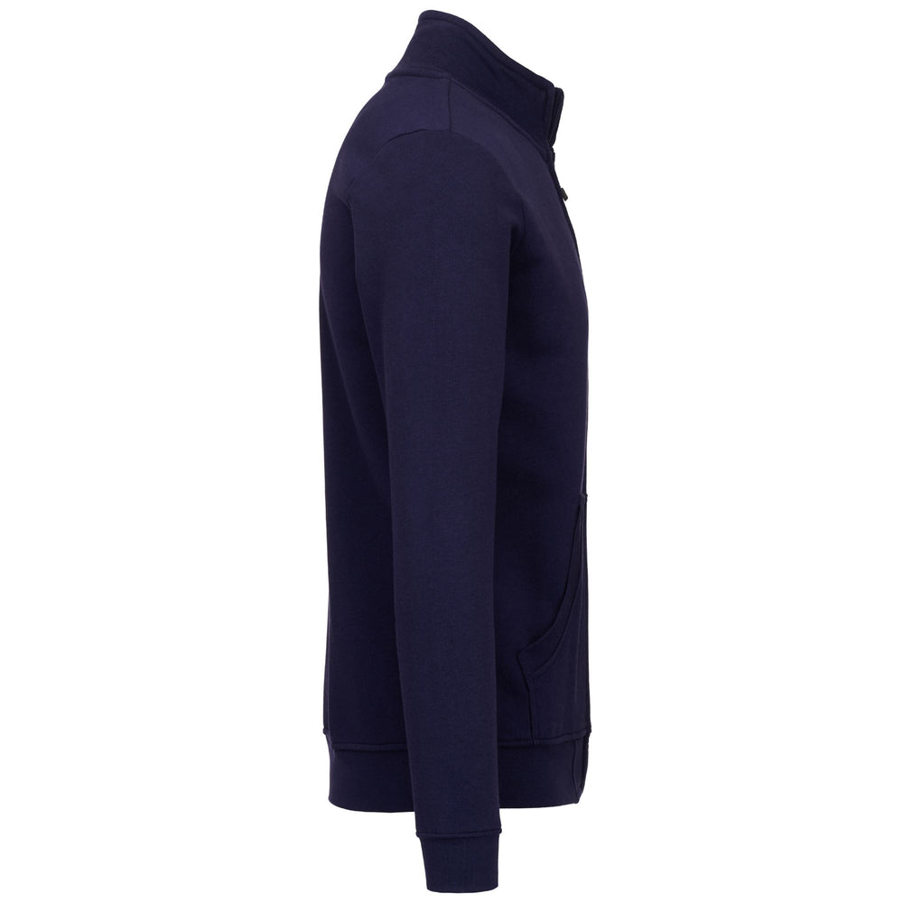 Intense blue Men's Fleece Jacket with Kangaroo Pocket 02