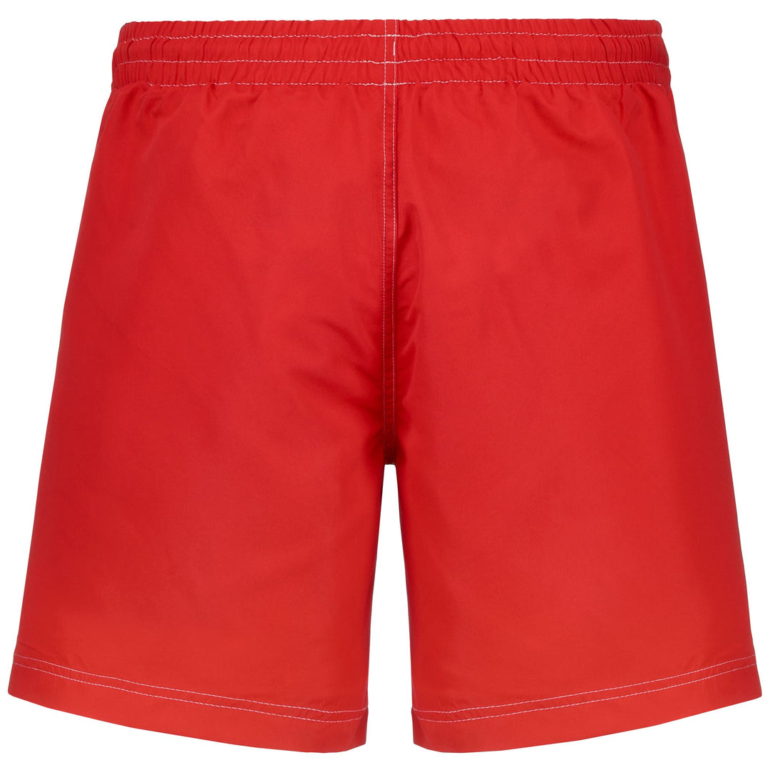 Red Men's Sportstyle Swimming Trunks with Adjustable Waist main
