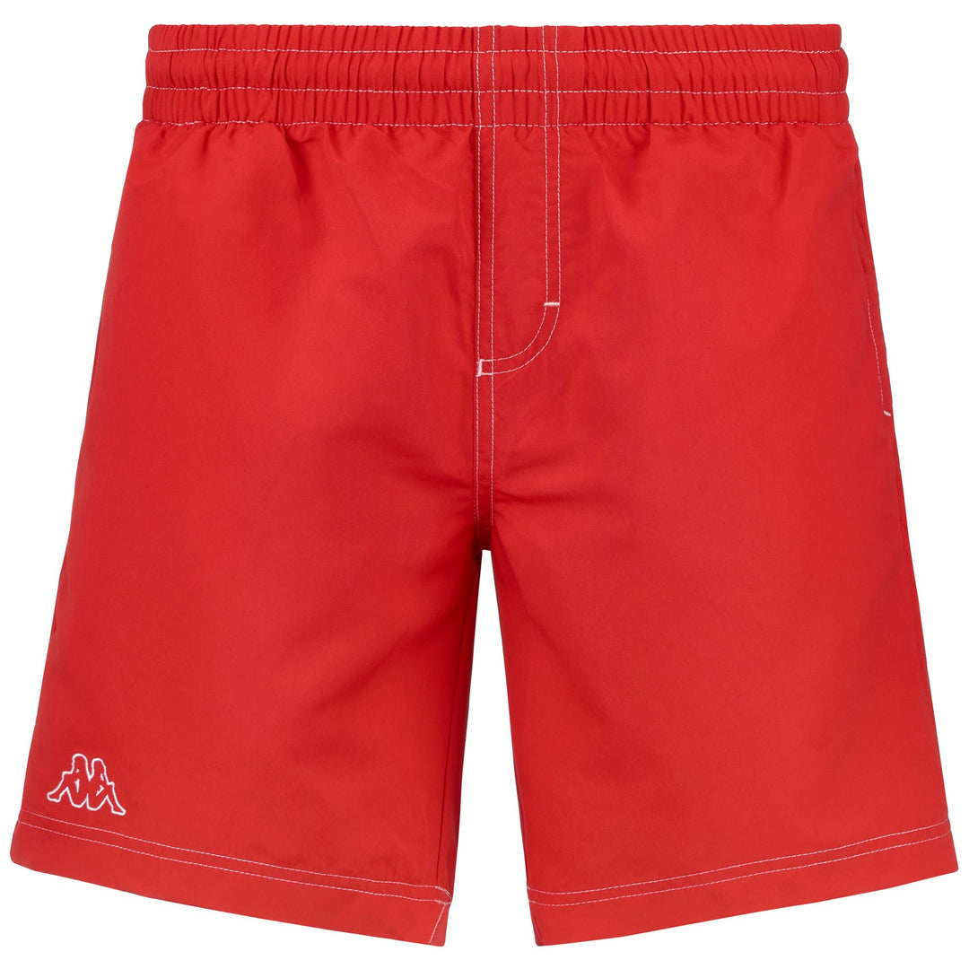 Red Men's Sportstyle Swimming Trunks with Adjustable Waist 01