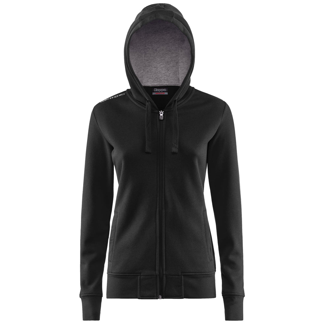 Black Women's Slim Fit Hooded Fleece Jacket 01