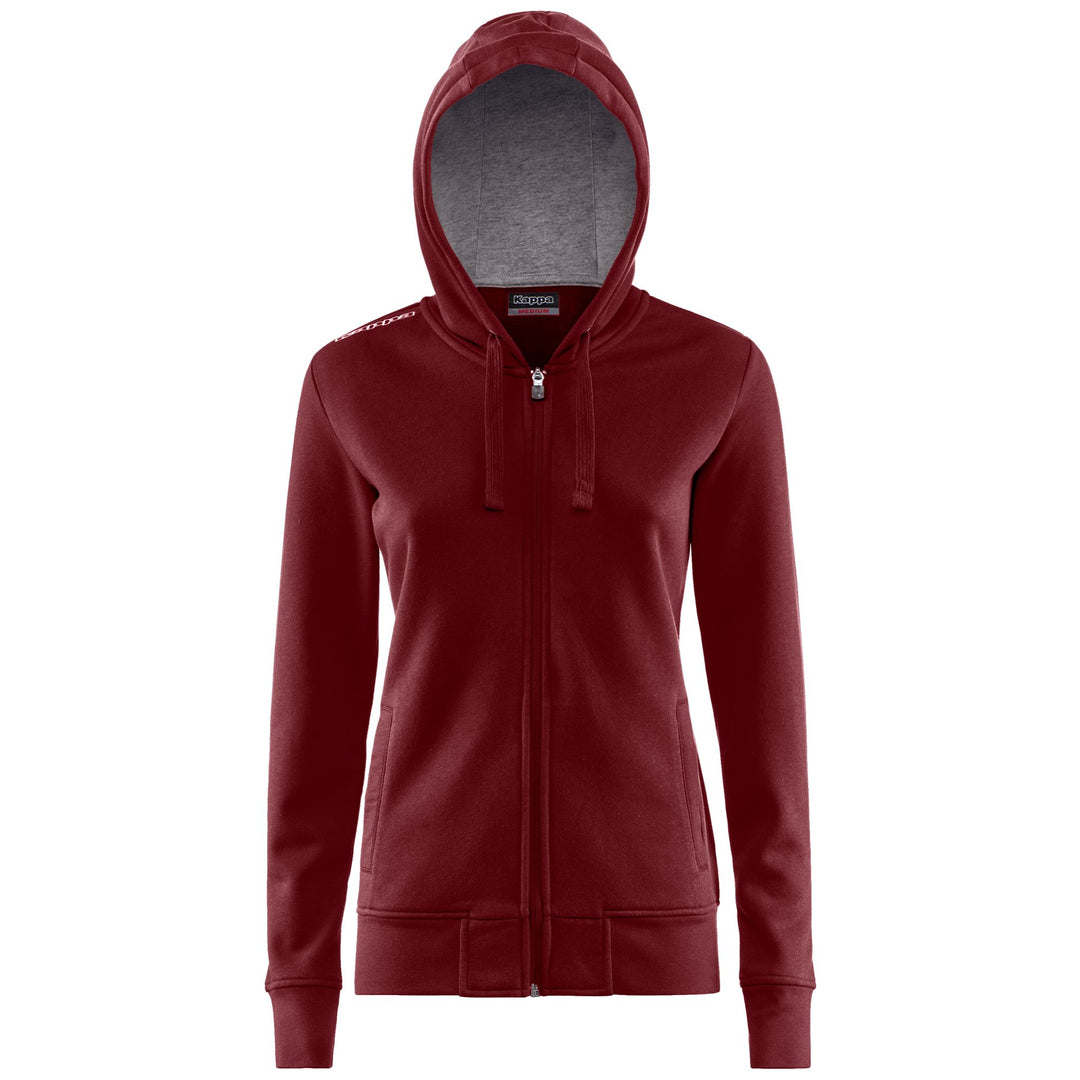 Red Women's Hooded Fleece Jacket with Pockets 01