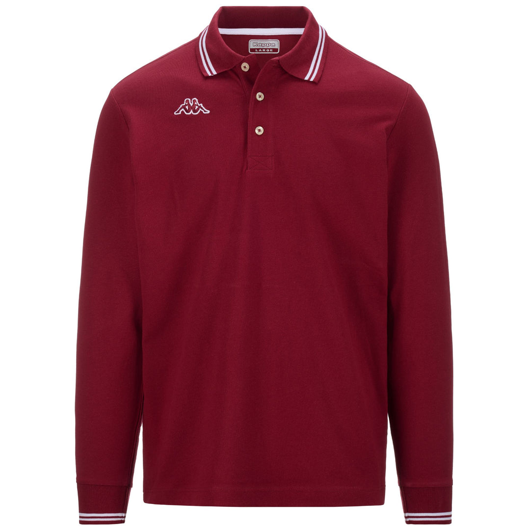 Polo Shirts Man LOGO  MALTAX 5 MLS Polo RED GRANATA - WHITE Photo (jpg Rgb)			