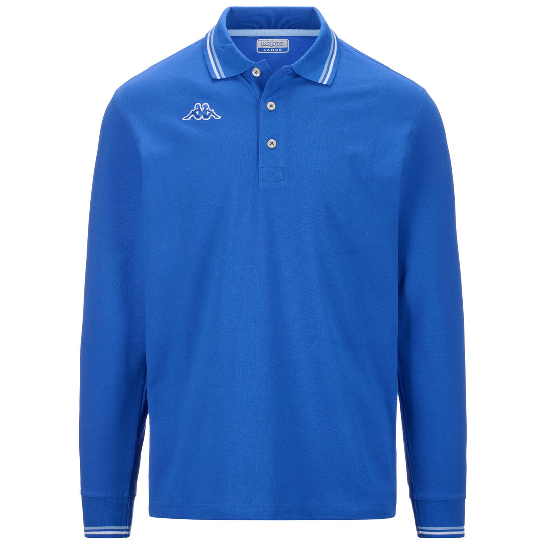 Polo Shirts Man LOGO  MALTAX 5 MLS Polo BLUE ROYAL - AZURE LT MARINE - WHITE Photo (jpg Rgb)			