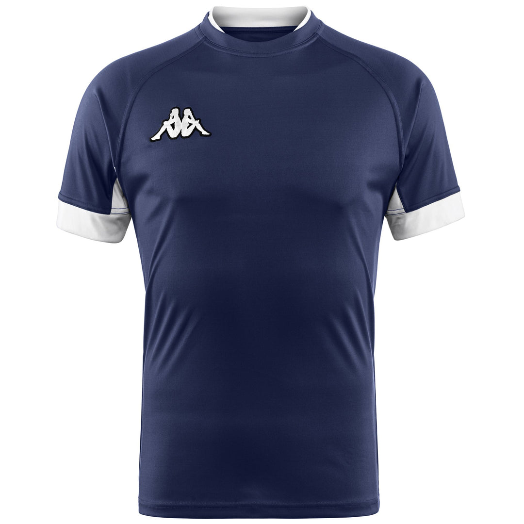 Marine blue Men's Rugby Game Shirt with Short Sleeves 01